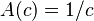  A(c)=1/c