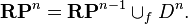 \mathbf{RP}^n = \mathbf{RP}^{n-1} \cup_f D^n.