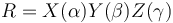 R = X(\alpha) Y(\beta) Z(\gamma)