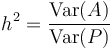 h^2 = \frac{\mathrm{Var}(A)}{\mathrm{Var}(P)}