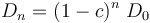 D_n = (1-c)^n\; D_0