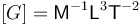 [G] = \mathsf{M}^{-1}\mathsf{L}^3\mathsf{T}^{-2} \ 