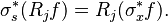 \sigma_s^* (R_jf) = R_j(\sigma_x^*f).