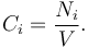 C_i = \frac{N_i}{V}.