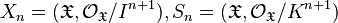 X_n = (\mathfrak{X}, \mathcal{O}_\mathfrak{X}/I^{n+1}), S_n = (\mathfrak{X}, \mathcal{O}_\mathfrak{X}/K^{n+1})