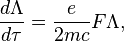 
\frac{d \Lambda}{ d \tau} = \frac{e}{2mc} F \Lambda,
