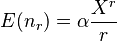  E( n_r ) = \alpha \frac{ X^r }{ r } 