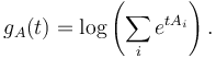 g_A(t) = \log \left(\sum_i e^{t  A_i}\right).