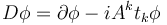 D\phi = \partial \phi - i A^k t_k \phi