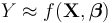 Y \approx f (\mathbf {X}, \boldsymbol{\beta} )