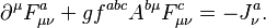 \partial^\mu F_{\mu\nu}^a+gf^{abc}A^{b\mu}F_{\mu\nu}^c=-J_\nu^a.