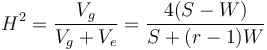 H^2 = \frac{V_g}{V_g+V_e} = \frac{4(S-W)}{S+(r-1)W}