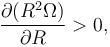 \frac{\partial(R^2\Omega)}{\partial R}>0,