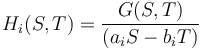 H_i(S,T) = \frac{G(S,T)} {(a_iS-b_iT)}