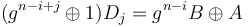 (g^{n-i+j}\oplus1)D_j = g^{n-i}B\oplus A