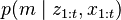 p(m\mid z_{1:t}, x_{1:t})