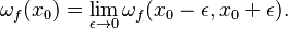 \omega_f(x_0) = \lim_{\epsilon\to 0} \omega_f(x_0-\epsilon,x_0+\epsilon).