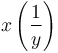 x\left(\frac{1}{y}\right)