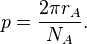  p = \frac{2\pi r_A}{N_A}.