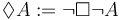 \Diamond A := \neg\Box\neg A