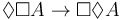 \Diamond\Box A\to\Box\Diamond A