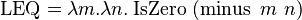 \operatorname{LEQ} = \lambda m.\lambda n.\operatorname{IsZero}\ (\operatorname{minus}\ m\ n)