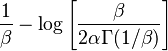 \frac{1}{\beta}-\log\left[\frac{\beta}{2\alpha\Gamma(1/\beta)}\right]