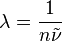 \lambda = \frac{1}{n \tilde \nu}