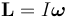 \mathbf{L} = I\boldsymbol{\omega}