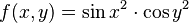 f (x, y) = \sin{x^2}\cdot \cos{y^2}