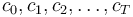 c_0, c_1, c_2, \ldots , c_T