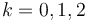 k=0,1,2