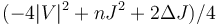 (-4|V|^2+nJ^2+2\Delta J)/4\,