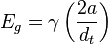 E_g=\gamma\left(\frac{2a}{d_t}\right)