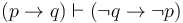 (p \to q) \vdash (\neg q \to \neg p)