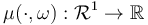 \mu(\cdot, \omega) : \mathcal{R}^1 \to \mathbb{R}