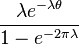 \frac{\lambda e^{-\lambda \theta}}{1-e^{-2\pi \lambda}}