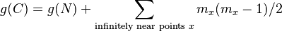  g(C)=g(N)+\sum_{\text{infinitely near points }x}m_x(m_x-1)/2