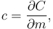 c = {\partial C \over \partial m},