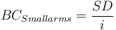 BC_{Smallarms} = \frac{SD}{i}