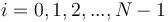 i = 0, 1, 2, ..., N-1