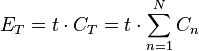 E_T = t \cdot C_T = t \cdot \sum_{n=1}^N C_n