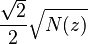 \frac{\sqrt 2}{2}\sqrt{N(z)}