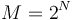 M = 2^N 