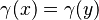 \gamma(x) = \gamma(y)