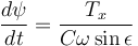 \frac{d\psi}{dt} = \frac{T_x}{C\omega\sin\epsilon}