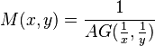 M(x,y) = \frac{1}{AG(\frac{1}{x},\frac{1}{y})}