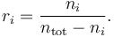 r_i = \frac{n_i}{n_\mathrm{tot}-n_i}.