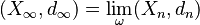 (X_\infty, d_\infty)=\lim_\omega(X_n,d_n)