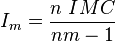  I_m = \frac { n\ IMC } { nm - 1 } 